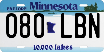MN license plate 080LBN