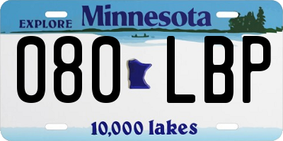 MN license plate 080LBP