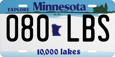MN license plate 080LBS