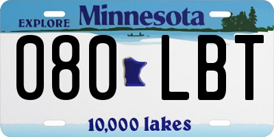 MN license plate 080LBT