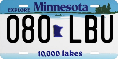 MN license plate 080LBU