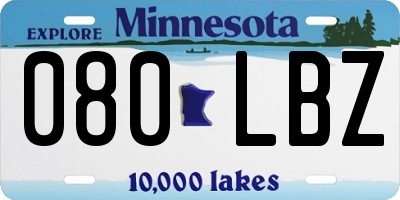 MN license plate 080LBZ