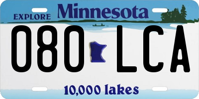 MN license plate 080LCA