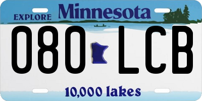 MN license plate 080LCB