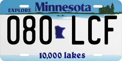 MN license plate 080LCF