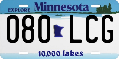 MN license plate 080LCG