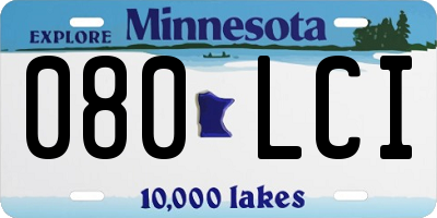 MN license plate 080LCI