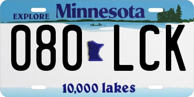 MN license plate 080LCK