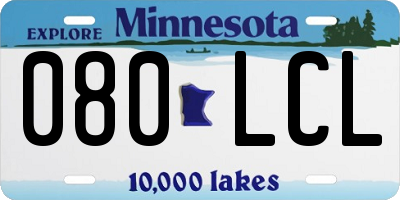 MN license plate 080LCL
