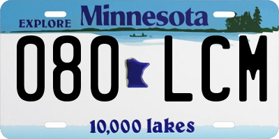 MN license plate 080LCM