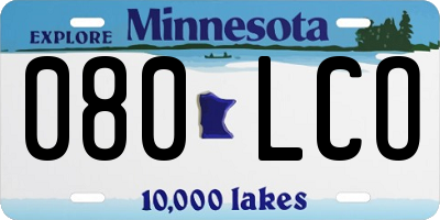 MN license plate 080LCO