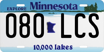 MN license plate 080LCS