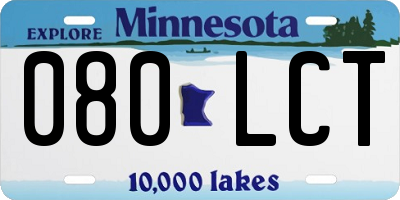 MN license plate 080LCT