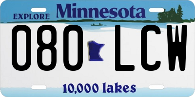 MN license plate 080LCW