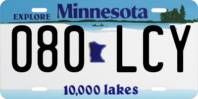MN license plate 080LCY
