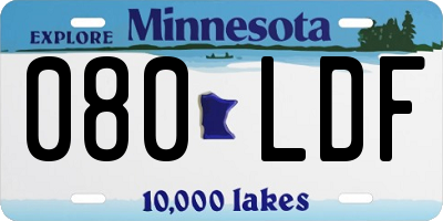 MN license plate 080LDF