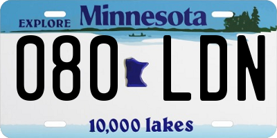 MN license plate 080LDN