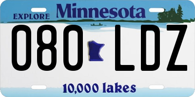 MN license plate 080LDZ