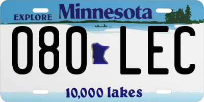 MN license plate 080LEC