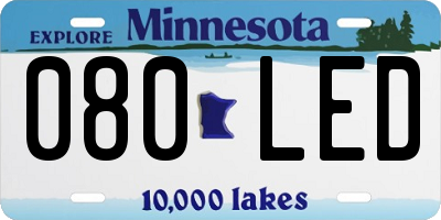 MN license plate 080LED
