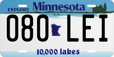 MN license plate 080LEI