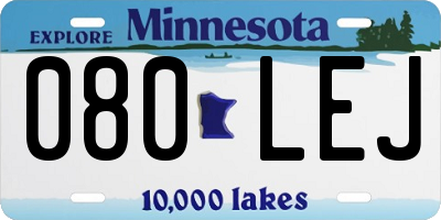 MN license plate 080LEJ
