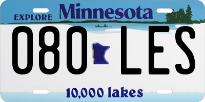 MN license plate 080LES