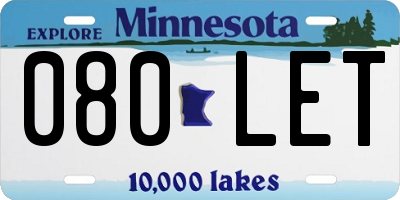 MN license plate 080LET