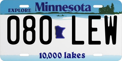 MN license plate 080LEW