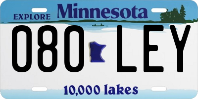 MN license plate 080LEY