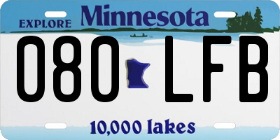MN license plate 080LFB