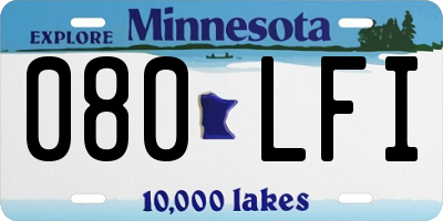 MN license plate 080LFI