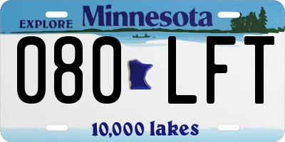 MN license plate 080LFT