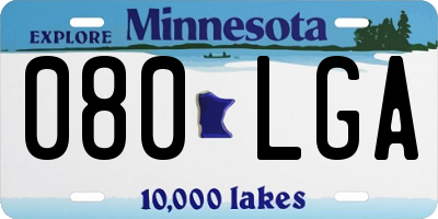 MN license plate 080LGA