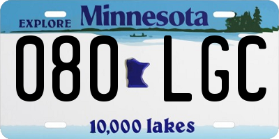 MN license plate 080LGC