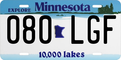 MN license plate 080LGF