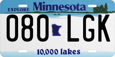MN license plate 080LGK