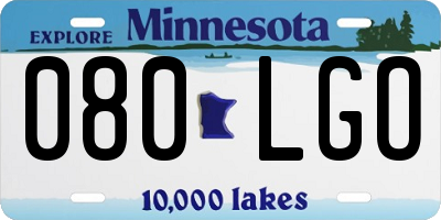 MN license plate 080LGO