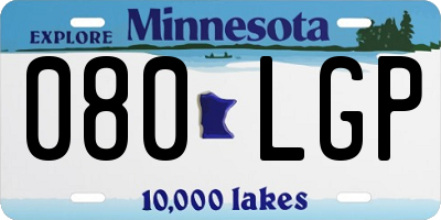 MN license plate 080LGP