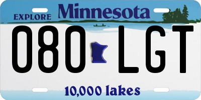 MN license plate 080LGT