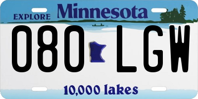 MN license plate 080LGW