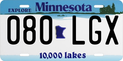 MN license plate 080LGX