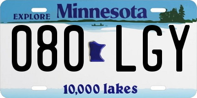 MN license plate 080LGY
