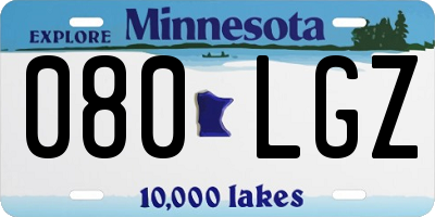 MN license plate 080LGZ