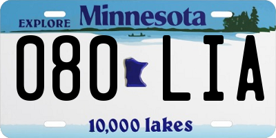 MN license plate 080LIA