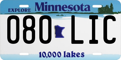 MN license plate 080LIC