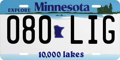 MN license plate 080LIG