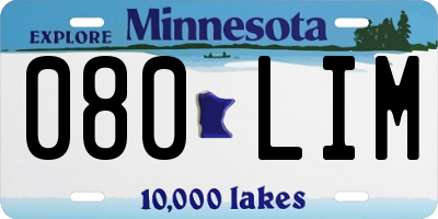 MN license plate 080LIM