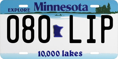 MN license plate 080LIP