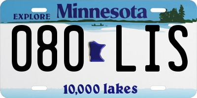 MN license plate 080LIS